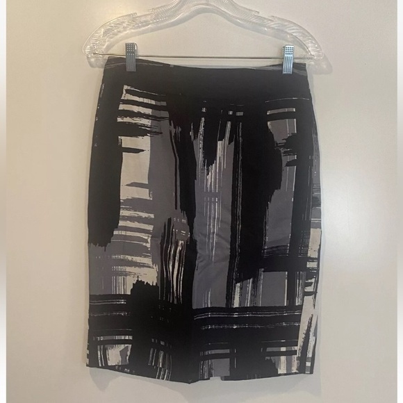 Banana Republic Abstract Print Linen Blend Pencil Skirt Career Womens 2 (559) - Picture 1 of 5